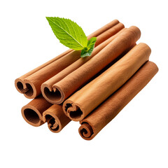 a collection of rolled-up bamboo tubes on a black background, with a green leaf resting on top of them.