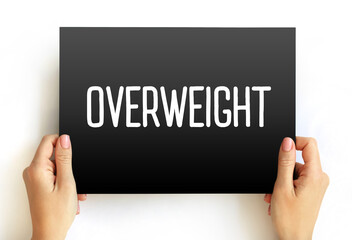 Overweight text on card, medical concept background