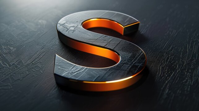 A decorative gold letter S on a table