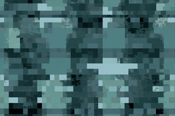 Digital pixel glitch camo distorting and fragmenting camouflage pattern in futuristic chaotic style.