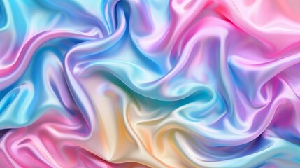 Obraz premium Soft pastel silk waves, calming abstract background with ample space for text placement