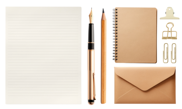 Stationery png cut out element set