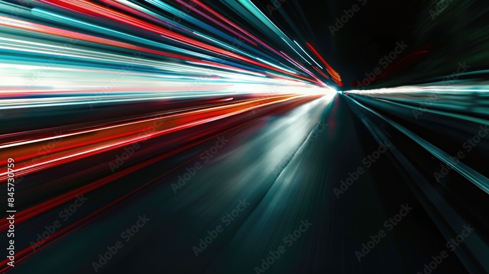 Poster a blurred image of a car driving into a tunnel