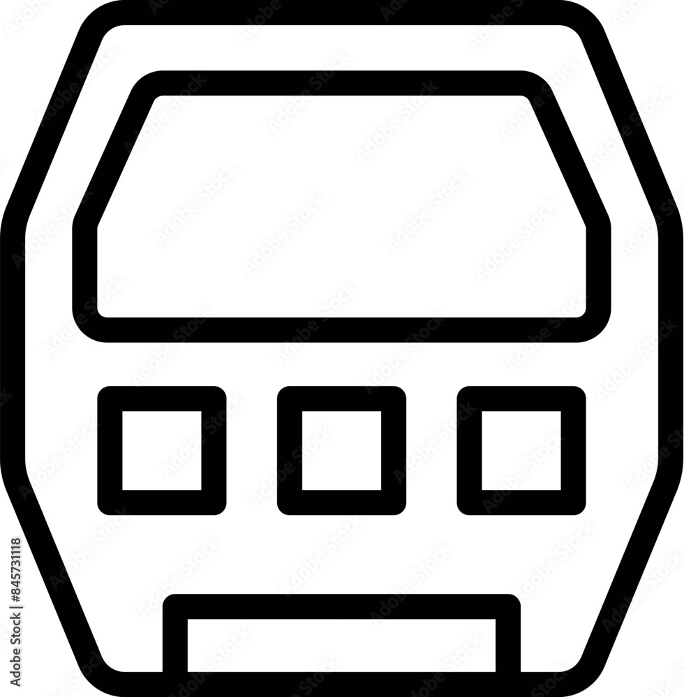 Poster line icon representing a digital device with buttons, symbolizing modern technology and user interfa