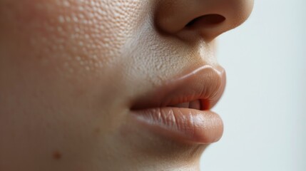 Obraz premium A close-up shot of someone brushing their teeth, focusing on the toothbrush and mouth