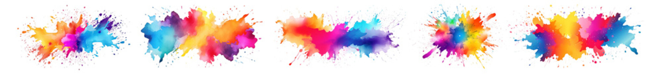 Obraz premium Watercolor splash png cut out element set