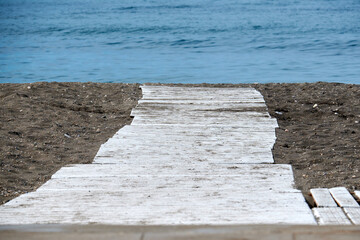 wooden path to the beach