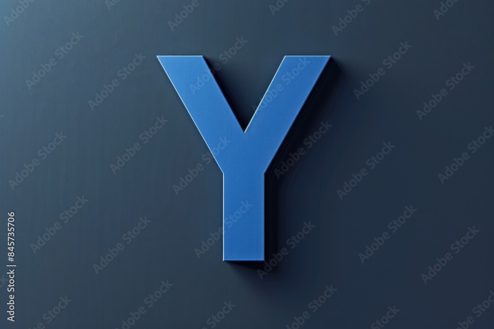 Poster a simple image of a blue letter y on a black background, often used as a design element or for brand