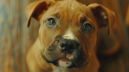 Adorable puppy from a pleasant breed gazing at the camera