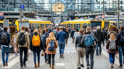 Daily commuters choose public transit for convenient and efficient travel to work