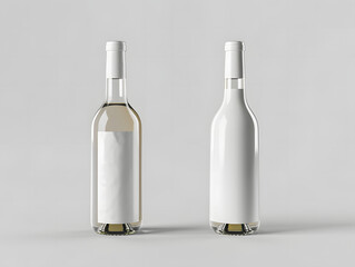 Fototapeta premium Blank white wine bottle label Mockup with isolated background
