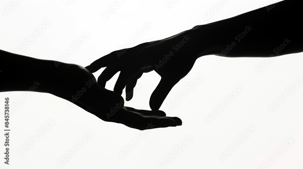 Aufkleber a pair of hands stretching out to meet or hold something, conveying a sense of connection and longin