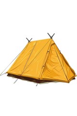 A simple yellow tent on a plain white background, suitable for various uses including event planning, interior design, and product display