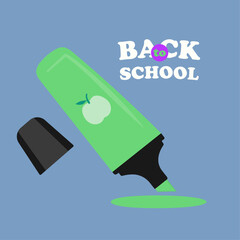 Flat Design Back To School Illustration With Marker