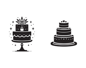 birthday cake Silhouette Illustration Vector Graphic Design Art Shadow Shape design