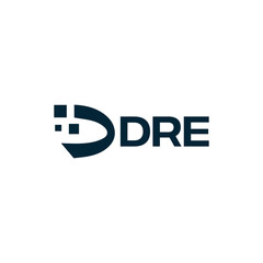 DRE logo. D R E design. White DRE letter. DRE, D R E letter logo design. D R E letter logo design in FIVE, FOUR, THREE, style. letter logo set in one artboard. D R E letter logo vector design.