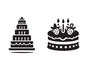 birthday cake Silhouette Illustration Vector Graphic Design Art Shadow Shape design