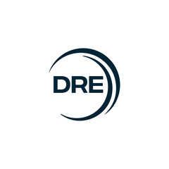 DRE logo. D R E design. White DRE letter. DRE, D R E letter logo design. D R E letter logo design in FIVE, FOUR, THREE, style. letter logo set in one artboard. D R E letter logo vector design.