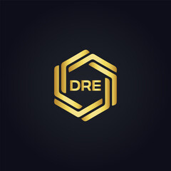 DRE logo. D R E design. White DRE letter. DRE, D R E letter logo design. D R E letter logo design in FIVE, FOUR, THREE, style. letter logo set in one artboard. D R E letter logo vector design.