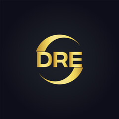 DRE logo. D R E design. White DRE letter. DRE, D R E letter logo design. D R E letter logo design in FIVE, FOUR, THREE, style. letter logo set in one artboard. D R E letter logo vector design.