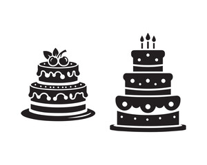 birthday cake Silhouette Illustration Vector Graphic Design Art Shadow Shape design