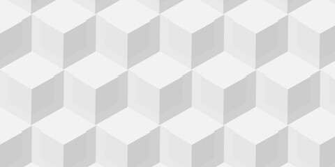 Minimal cubes geometric tile and mosaic wall grid backdrop hexagon technology wallpaper background. white and gray block cube structure backdrop grid triangle texture vintage design.