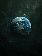 Fototapeta premium planet earth, real photo from space, stars, space,