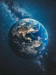 planet earth, real photo from space, stars, space,