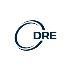 DRE logo. D R E design. White DRE letter. DRE, D R E letter logo design. D R E letter logo design in FIVE, FOUR, THREE, style. letter logo set in one artboard. D R E letter logo vector design.