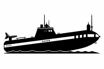 Obraz premium Submarine silhouette vector illustration 