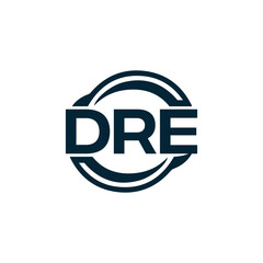 Obraz premium DRE logo. D R E design. White DRE letter. DRE, D R E letter logo design. D R E letter logo design in FIVE, FOUR, THREE, style. letter logo set in one artboard. D R E letter logo vector design.
