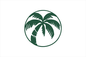 Tree icon of summer and travel logo vector illustration