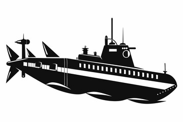 Submarine silhouette vector illustration 