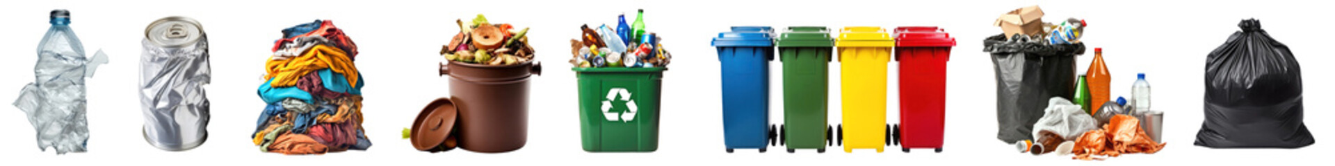 PNG Recycling bins waste management variety set