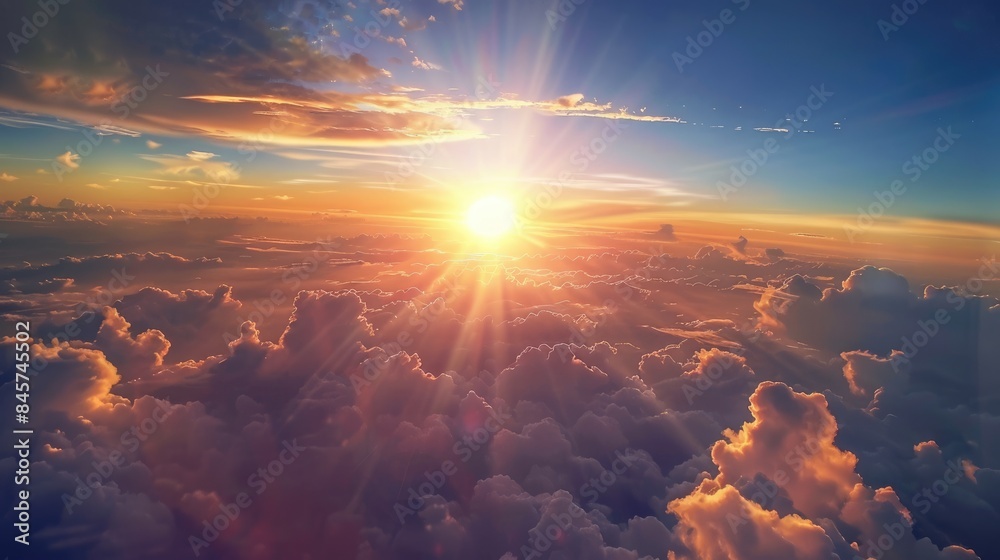 Wall mural view of the sky from an airplane window