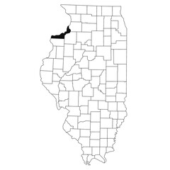 Map of rock island County in Illinois state on white background. single County map highlighted by black colour on Illinois map. UNITED STATES, US