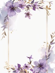 Obraz premium Vertical A4 journal page designed for daily reflections featuring a delicate floral border with pastel flowers. Perfect for journaling, note-taking, or creative writing