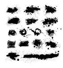 Black brush stroke set isolated on background. Paint brush stroke hand drawing. Not AI. Trendy brush stroke, vector illustration