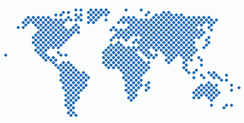 Fototapeta premium Circle shape world map on white background.