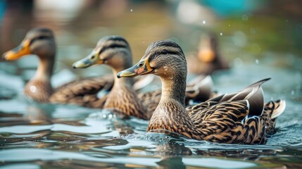 Fototapeta premium Wildlife in the water featuring ducks
