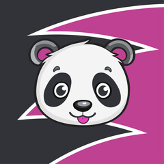 Young panda face illustration vector