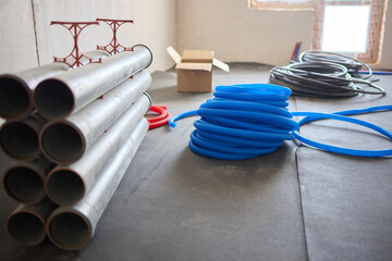 Colorcoded water supply pipe installation in buildings ensures modern plumbing system