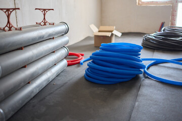 Colorcoded water supply pipe installation in buildings ensures modern plumbing system