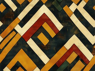 Abstract geometric art with a bold rhombus pattern and rich colors, perfect for adding a modern touch to any space.