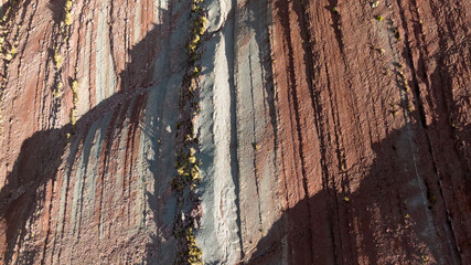 Rainbow Mountain, Peru. Also known as Cerro Colorado near to Cusco. Aerial view.