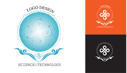 Fototapeta premium LOGO DESIGN, CREATIVE SCIENCE LOGO, LOGO INCORPORATED WITH TECH AND TRADITION