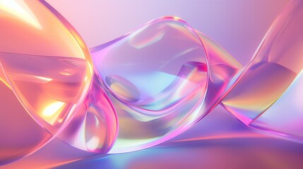Digital abstract art smooth, fluid shapes with purple and pink hues in a close-up perspective