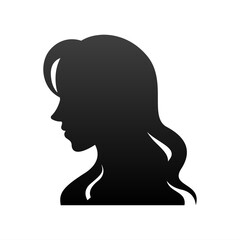 Hair Style Woman Silhouette Illustration Isolated in White Background