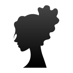 Hair Style Woman Silhouette Illustration Isolated in White Background