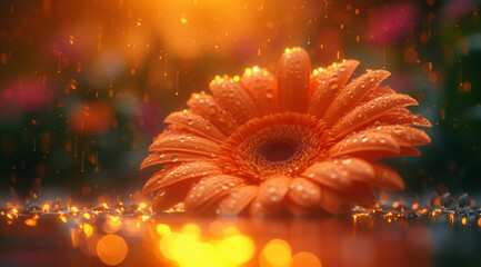 Serenity at Dawn: Flower on Water